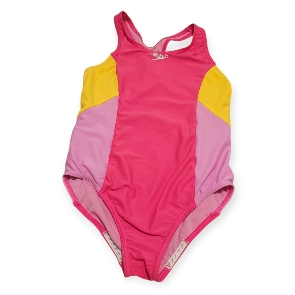 Speedo Youth Colorblock Colorful One Piece Swimming Suit Size Large - Picture 2 of 7